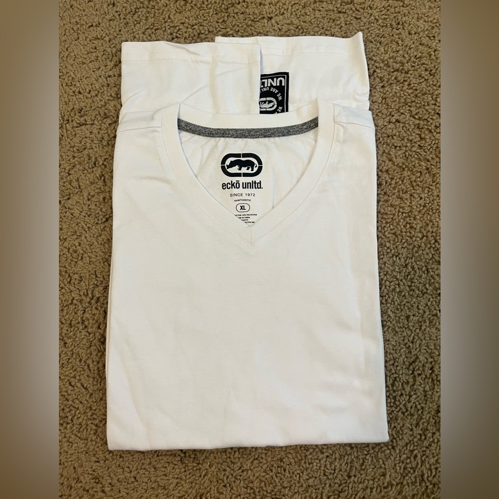 Ecko Unltd V-Neck Mens White 3XL New Without Tags Unlimited Shirt Top